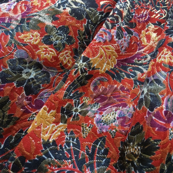 Anthropologie Maeve Rosie Skirt Metallic Floral - Picture 6 of 9